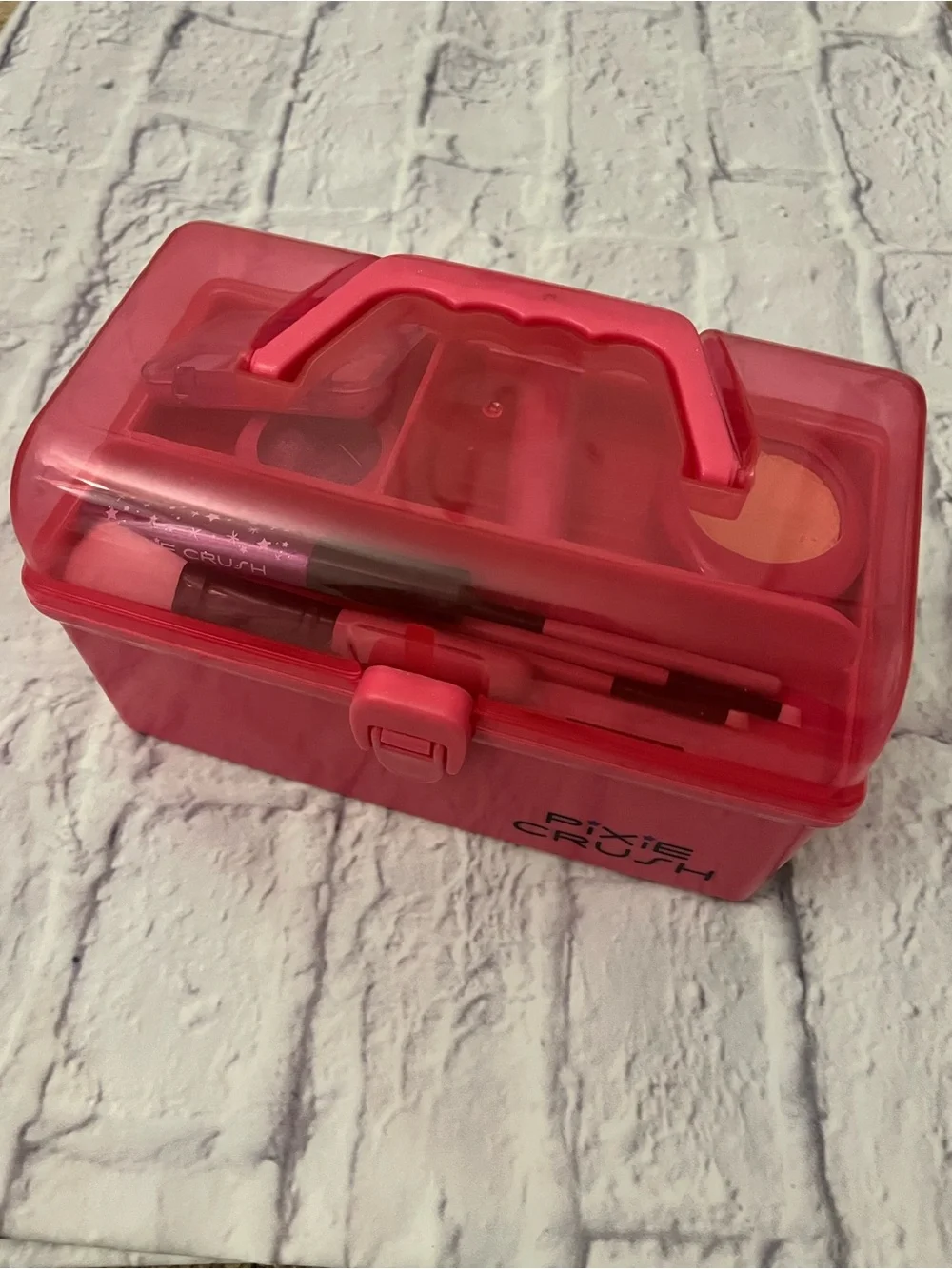 Kids Pink Makeup Play Set with Brushes, Lip Gloss & Eyeshadow